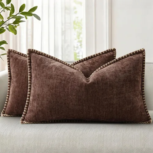 Vista 44 de decorUhome Juego de 2 fundas de almohada de felpilla suave y acogedora de otoño de 12 x 12 pulgadas, fundas decorativas modernas de terciopelo Aqua