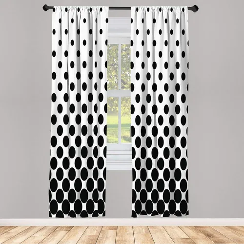 Vista 38 de Ambesonne - Cortinas amarillas para ventana, arte moderno escandinavo de escena de jardín con flores de tulipán y mariposas bailando, juego de 2
