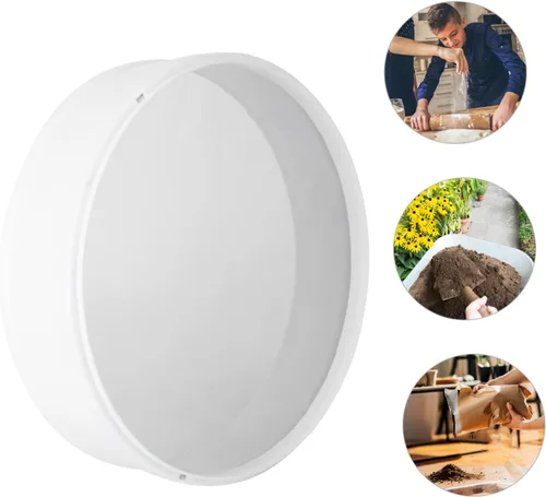 Vista 6 de 1 colador redondo de acero inoxidable de malla fina para hornear uso en cocina y cocinar tamiz de harina color blanco herramienta de cocina