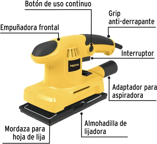 Vista 2 de Lijadora orbital, tercera hoja 150 W, Pretul