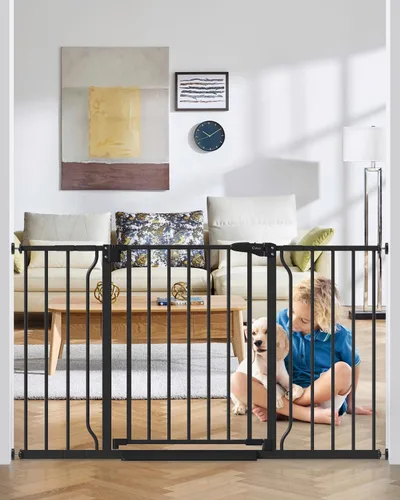 Vista 13 de Puerta de bebé para escaleras sin taladrar, puerta para perros de 29 a 40 pulgadas con cierre automático para interiores Doorways & Stairs