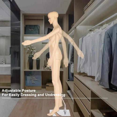 Vista 7 de Bonnlo Maniquí femenino de cuerpo completo de 69 pulgadas, maniquí ajustable realista, forma de vestido con base de metal, torso desmontable