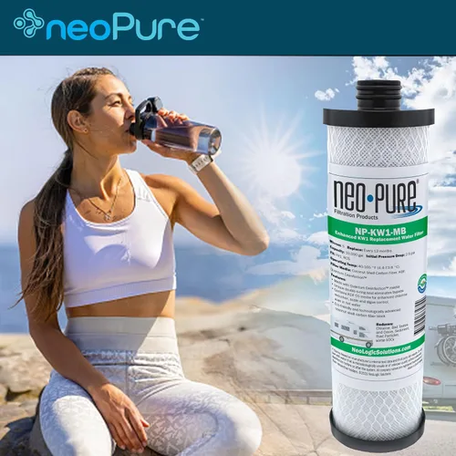 Vista 3 de Neo-Pure Reemplazo compatible con NP-KW1-MB para filtro de agua WaterPur™ KW1 RV - Ahora disponible como filtro MAX, con purificación de agua