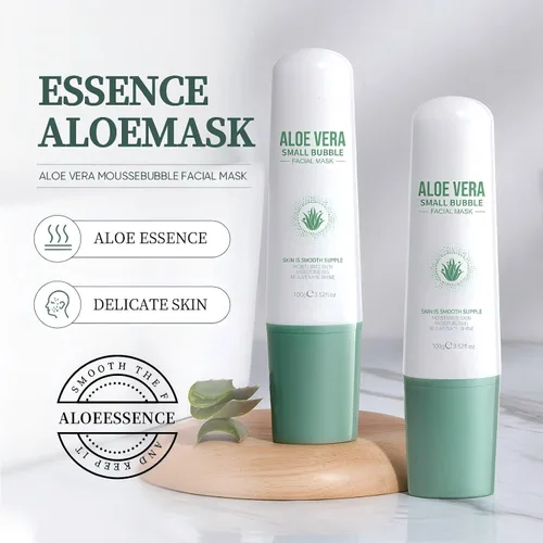 Vista 2 de Mascarilla facial de gel de aloe vera con burbujas para mujeres, mascarillas hidratantes y nutritivas para el cuidado de la piel, calmante