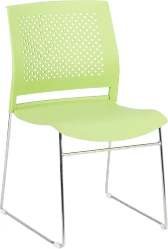 Vista 3 de Norwood Silla apilable de oficina con base de trineo cromado, con respaldo perforado (paquete de 5)