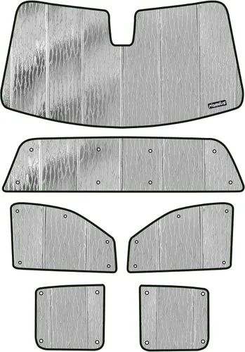 Vista 9 de Pigenius Combo de parasol para parabrisas y portón trasero para Chevy Silverado/GMC Sierra 1500/2500/3500 HD 2014-2018 Crew Cab, reversible