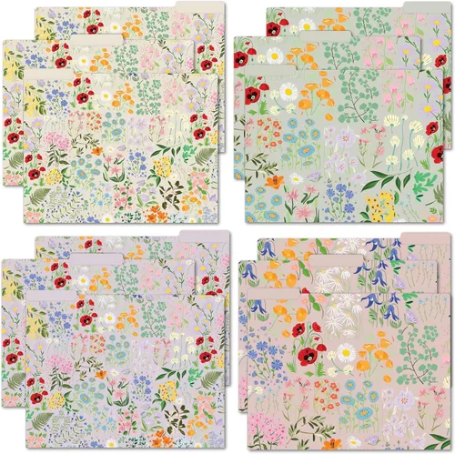 Vista 10 de bloom daily planners Carpetas decorativas para archivos, juego de seis organizadores de tamaño carta (8.5 x 11 pulgadas), pestañas de corte de 1/3