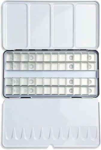 Vista 11 de FCLUB Sartenes vacías de acuarela – 20 sartenes completas (3ml) y 20 sartenes medias (2ml), sartenes de pintura de acuarela de plástico rellenables