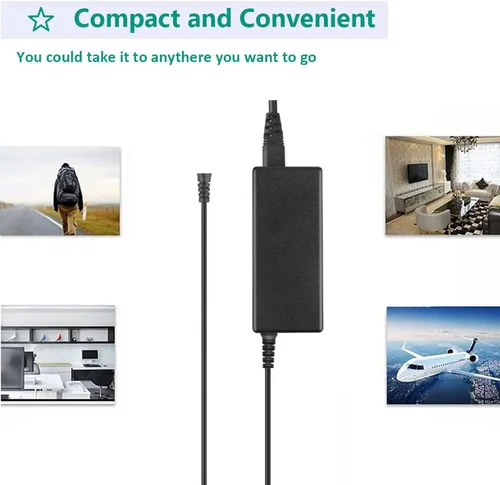 Vista 2 de Adaptador de cable de alimentación de CA para monitor HP 27 pulgadas, 25 pulgadas, 23.8 pulgadas, 23 pulgadas, 21.5 pulgadas, 20 pulgadas, 19 V