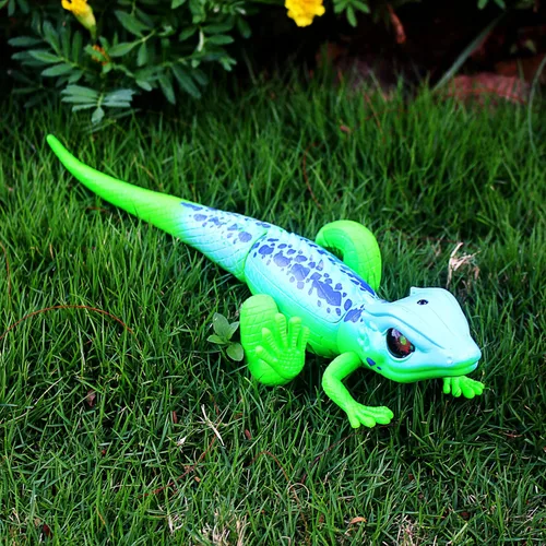 Vista 7 de Tipmant Lagarto RC Control remoto Animal Camaleón falso realista Crawlers Vehículo Truco de Halloween Navidad Broma Juguetes Cumpleaños Niños (Verde)