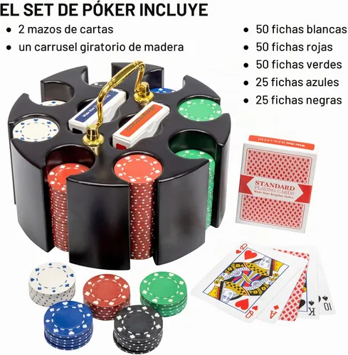 Vista 6 de Brybelly juego de fichas de póquer in caja de madera con sistema de carrusel de 2.5 onzas
