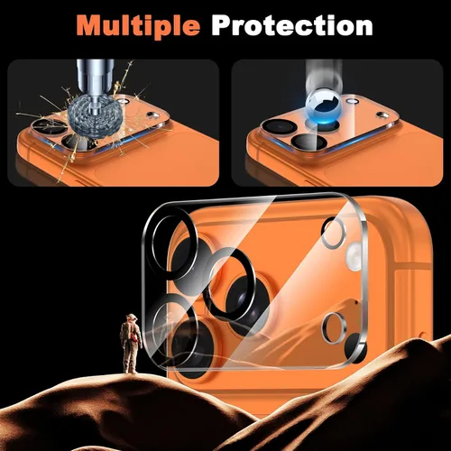 Vista 6 de LYWHL Paquete de 3 + 3 + 3 protectores de pantalla de cuerpo completo para iPhone 17 Pro Max [6.9 pulgadas] con protector de lente de cámara, HD