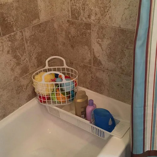 Vista 2 de TOPINCN Bandeja de bañera, bandeja de bañera ampliable, bandeja de baño, bandeja de bañera, puente de ducha, estantes organizadores, accesorios