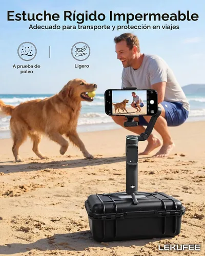 Vista 8 de Lekufee Funda rígida impermeable portátil para DJI Osmo Mobile 8P, estabilizador de cardán, DJI Mic Mini 2, Mic 3/2 y más accesorios (solo funda)