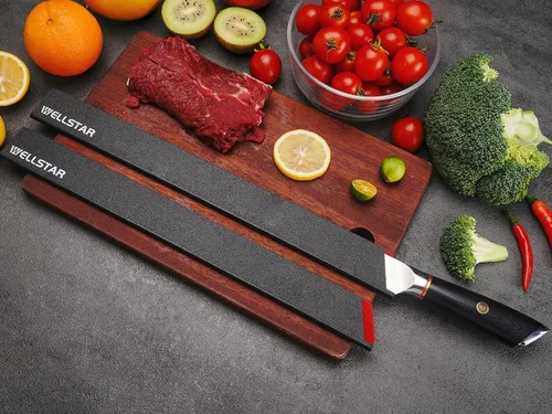 Vista 8 de WELLSTAR Juego de protectores de borde de cuchillo, 2 fundas universales de hoja de 14 pulgadas, sin BPA, fundas protectoras de hoja larga de ABS