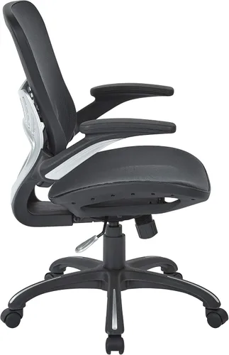 Vista 7 de Office Star Riley - Silla de escritorio ventilada para gerente con asiento y respaldo de malla transpirable, base negra con negro