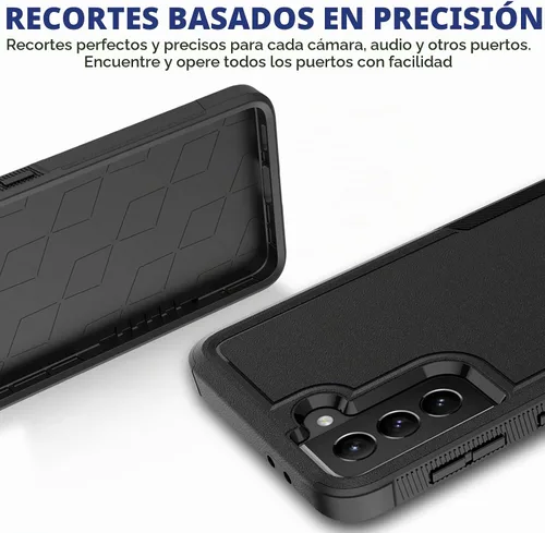 Vista 6 de Funda para Samsung Galaxy S21 Plus: funda protectora de doble capa resistente para teléfono celular a prueba de golpes con protector de pantalla