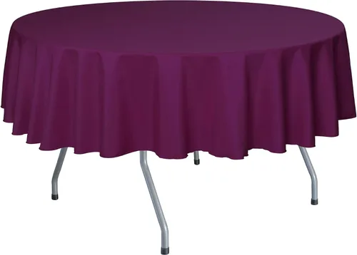 Vista 11 de Ultimate Textile Mantel redondo de lino de poliéster de 72 pulgadas, color rojo ladrillo