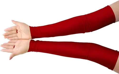 Vista 5 de Shinningstar Guantes largos de elastano elástico sin dedos sobre el codo para niñas y niños adultos
