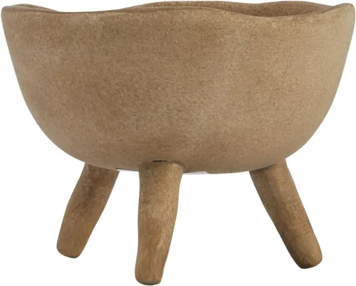 Vista 6 de Creative Co-Op - Maceta de terracota estilo bohemio con borde orgánico, color gris pardo mate