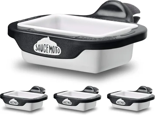 Vista 11 de Recipiente para salsa con clip Saucemoto Un soporte para salsas en el auto para salsa de tomate y salsas para sumergir. Como lo viste en Shark