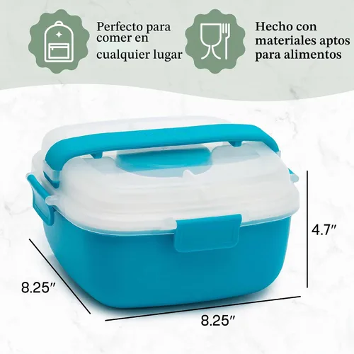 Vista 7 de Goodful Caja de almuerzo apilable, almacenamiento de alimentos estilo Bento con compartimentos extraíbles para sándwich, aperitivos, coberturas