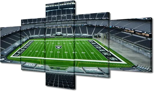 Vista 119 de TUMOVO Allegiant Stadium Arte de Lienzo para Pared de Sala de Estar Equipo de Fútbol Americano Pintura Moderna Nevada Las Vegas Cuadro Deportivo
