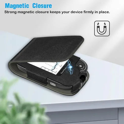 Vista 4 de Funda protectora de piel sintética con cordón desmontable para colgar Para Freestyle Libre 3 2 / Libre Reader, a prueba de golpes, para Negro