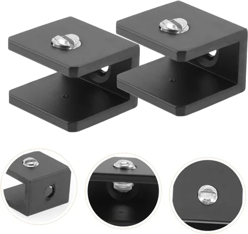 Vista 8 de Uonlytech Abrazadera para estantería, 8 piezas, soportes de estante de vidrio, fácil de instalar