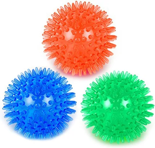 Vista 9 de Orgrimmar Pelotas para masticar chirriantes para perros de 2.55 pulgadas, juguetes de limpieza suave para mascotas, 3