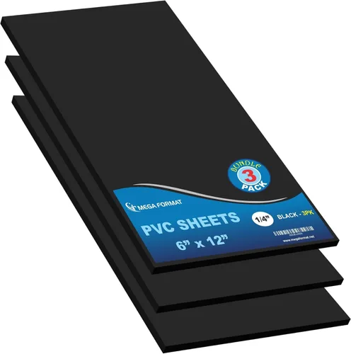 Vista 96 de Mega Format Hojas de plástico de PVC expandido – Hoja negra rígida de 5 x 7 pulgadas para manualidades, señalización y exhibiciones – Sintra Negro