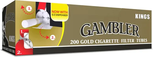 Vista 3 de Gambler Tubos de cigarrillos de tamaño King Light 5 Cajas