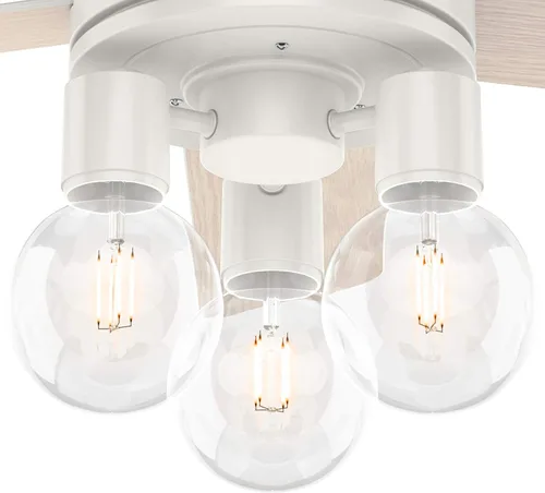 Vista 2 de Hunter Fan Company, 51331, ventilador de techo Hardwick blanco fresco de 44 pulgadas con kit de luz LED y control remoto de mano