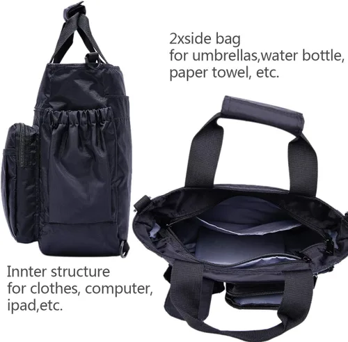 Vista 6 de d'yallee Bolso de mensajero cruzado para hombre, bolso de trabajo de negocios impermeable de nailon