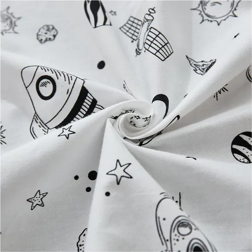 Vista 5 de Brandream Milky Way Space Galaxy - Juego de ropa de cama de 3 piezas para cuna de bebé niño y niña, con temática de cohete de nave espacial, ropa