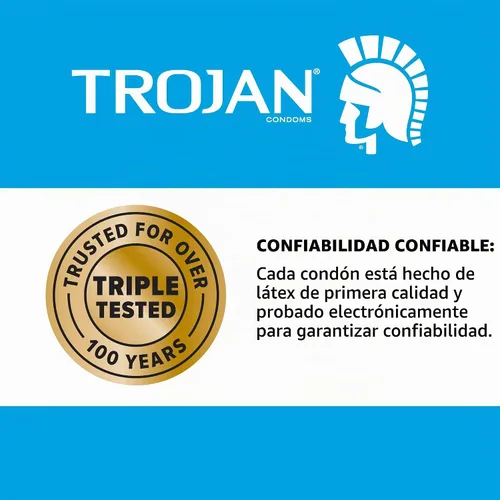 Vista 3 de Trojan ENZ - Preservativos de látex natural no lubricados, 12