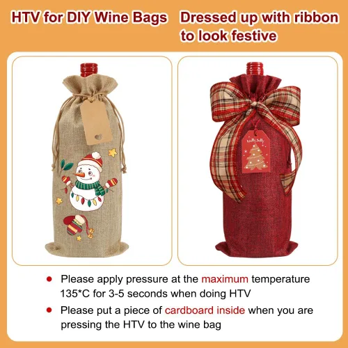 Vista 4 de Shintop 12 bolsas de vino de arpillera, bolsas de regalo reutilizables para botellas de Navidad con cordón para bodas, catas a ciegas, cumpleaños