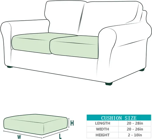 Vista 5 de AURLOE Fundas impermeables para sofá de 2 piezas, funda elástica para sofá, protector de muebles con elástico, adecuado para loveseat, sofá de 2