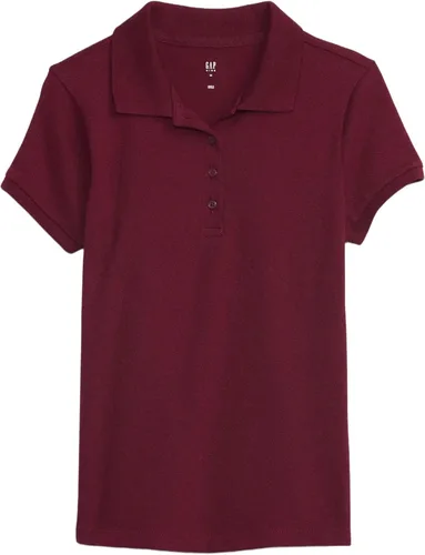 Vista 4 de Gap Polo Uniforme Niña Concha de color rosa claro.