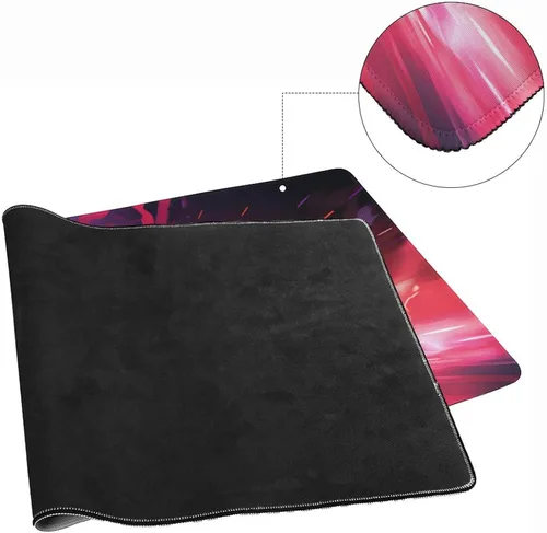 Vista 8 de Alfombrilla de mouse grande F1 Racing Flame Cyber Synthwave Vaporwave Accesorios para computadora, juegos de oficina, suministros de decoración
