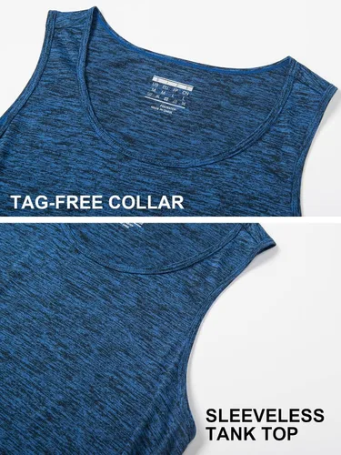 Vista 4 de MAGCOMSEN Camisetas sin mangas para hombre, de secado rápido, para entrenamiento, gimnasio, musculación, camiseta atlética para culturismo