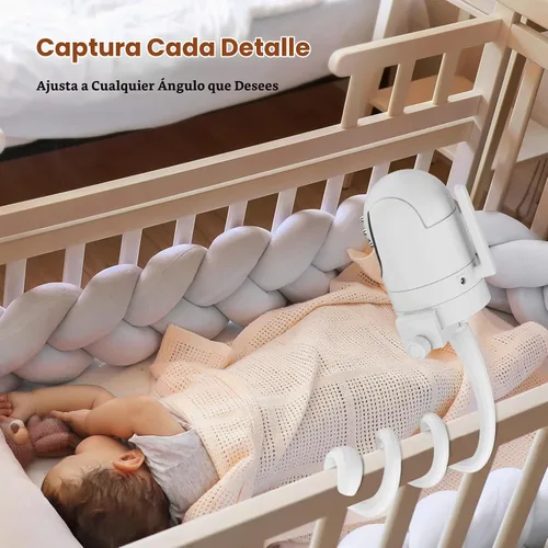 Vista 7 de A2C Soporte universal para monitor de bebé compatible con óptica infantil DXR 8 y DXR-8 Pro y la mayoría de los demás monitores de bebé, cunas