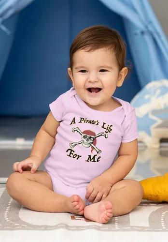 Vista 6 de Pop Threads Nautical Skull and Crossbones Bandana T-Shirt Baby Bodysuit Infantil Negro