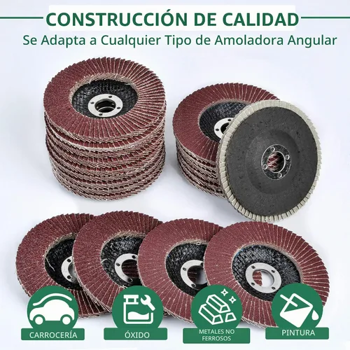 Vista 3 de Discos de solapa de 4 pulgadas, 20 almohadillas de lijado de grano 40 para amoladora angular, compatible con Dewalt Makita