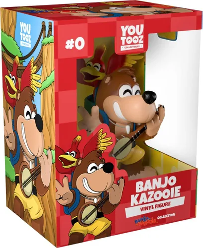 Vista 2 de Youtooz Figura de vinilo de Banjo Kazooie, figura de acción de 4.5 pulgadas, Banjo el oso con su amigo Kazooie The Red Bird – Colección de figuras