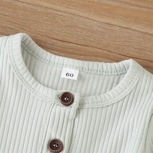 Vista 10 de Mameluco unisex de manga corta para bebé recién nacido, con botones, de una pieza, ropa de color sólido