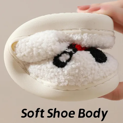 Vista 4 de LEZIRTOI Bad Cute Bunny Slippers For Women Men Couple Casual Shoes Cartoon Plush Indoor Outdoor Slipper Winter Love Pattern Slippers House Slippers