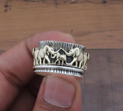 Vista 50 de Boho Spinner Ring, Mothers Day Gift, Silver 925 Women Ring, Sterling Silver 925 Ring, Fidget Spinner Ring,Women Silver Anxiety Ring