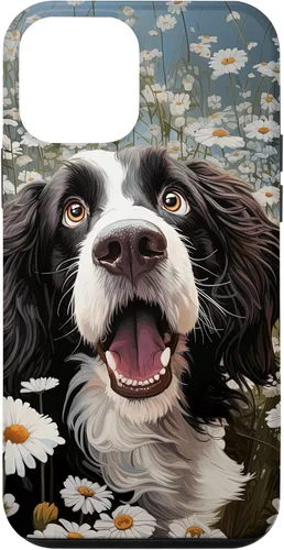 Vista 12 de Carcasa divertida para iPhone 14 con diseño de perro con margarita