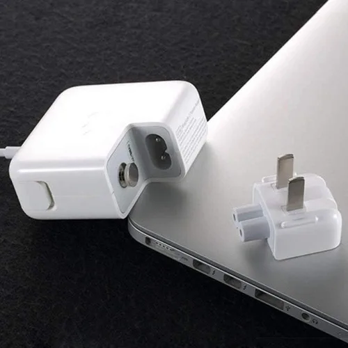 Vista 5 de Adaptador de pared de CA Duckhead, cargador de pared de EE. UU., cable de CA estándar de EE. UU. Cabezal de pato para McBook Maci Book/teléfono/Pod